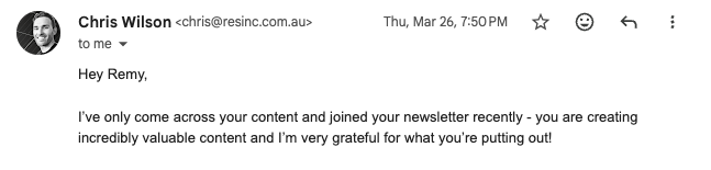 Email from Jonas