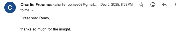 Email from Chris Wilson